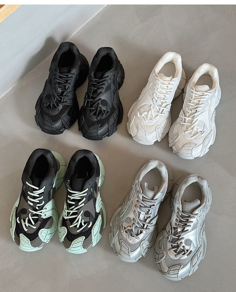Thick-Soled Platform Running Breathable Casual Sports Versatile Shoes Women's & men's New Autumn Running Shoes