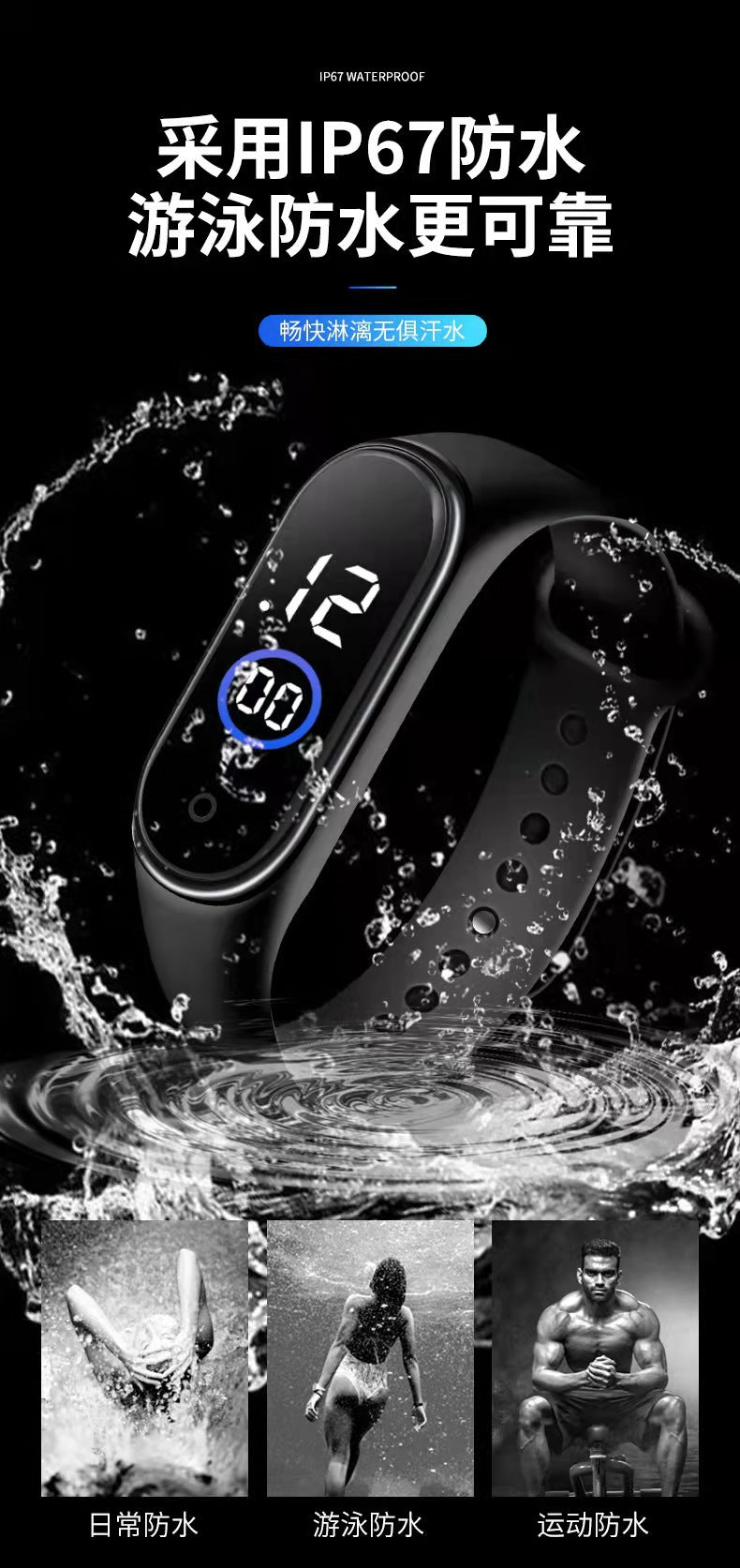 New Led Digital Watch Bracelet M4 Waterproof Fashion Digital Sports Model Kidsren's Student Led Digital Watch Manufacturer