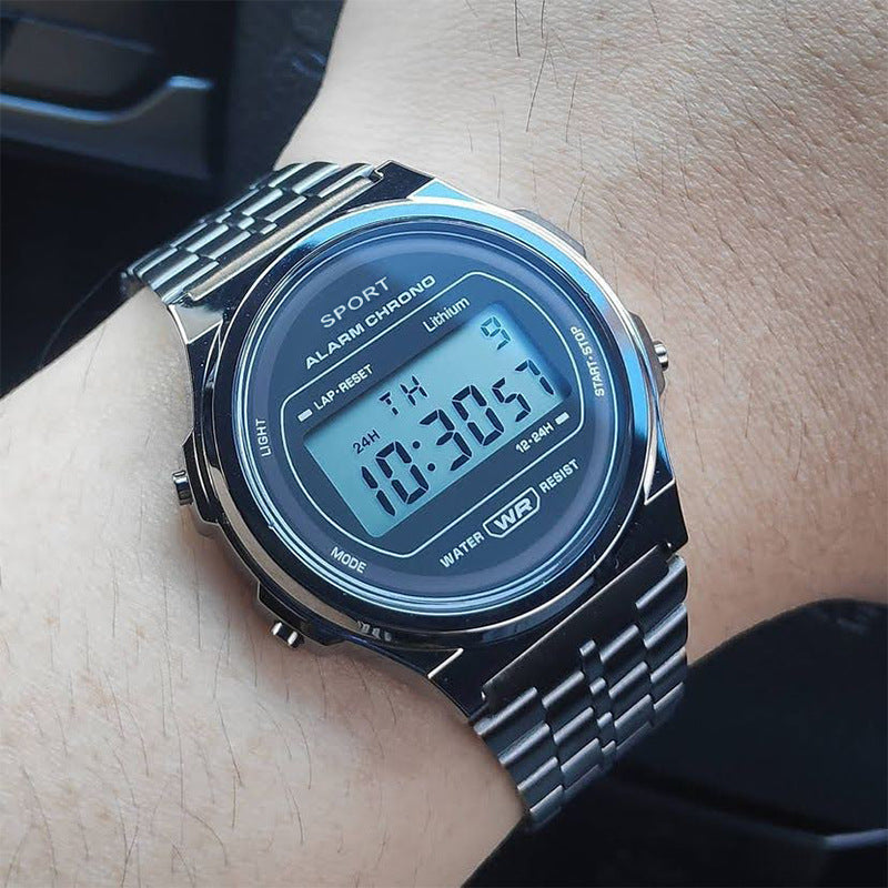 ultra-thin watch WR F92W steel band A159 new round fashion watch multi-function electronic watch.🔥🔥🔥