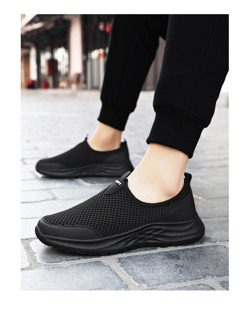 Men's New Summer Shoes, Mesh Breathable, Non-Stinky Casual Shoes, Slip-On Slip-On Shoes, Lightweight and Wear-Resistant Dad Shoes