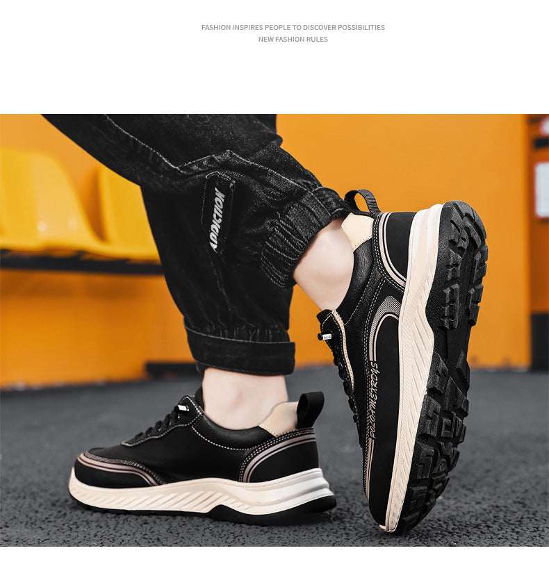 Paul Men's Shoes 2025 New Autumn and Winter Leather Work Men's Casual Shoes Lightweight Running Sports Torre Trendy Shoes