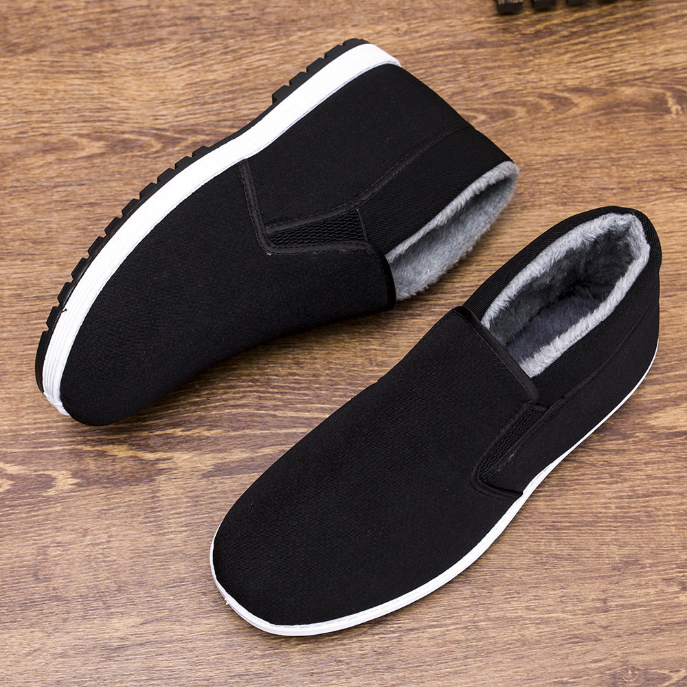 Old Beijing cloth shoes men's non-slip breathable men's wear-resistant soft bottom labor protection fleece-lined cotton shoes casual Sports men's shoes