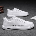 Breathable White Shoes for Men 2024 New Korean Style Trendy Casual Men's Trendy Shoes White Shoes Leather Panel Shoes Spring Live Broadcast