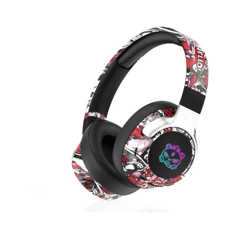 2026 Popular Bluetooth Headphones Over-Ear Headphones with Painted Graffiti Led Lighting 3D Seamless Earcups🔥🔥🔥🔥🔥