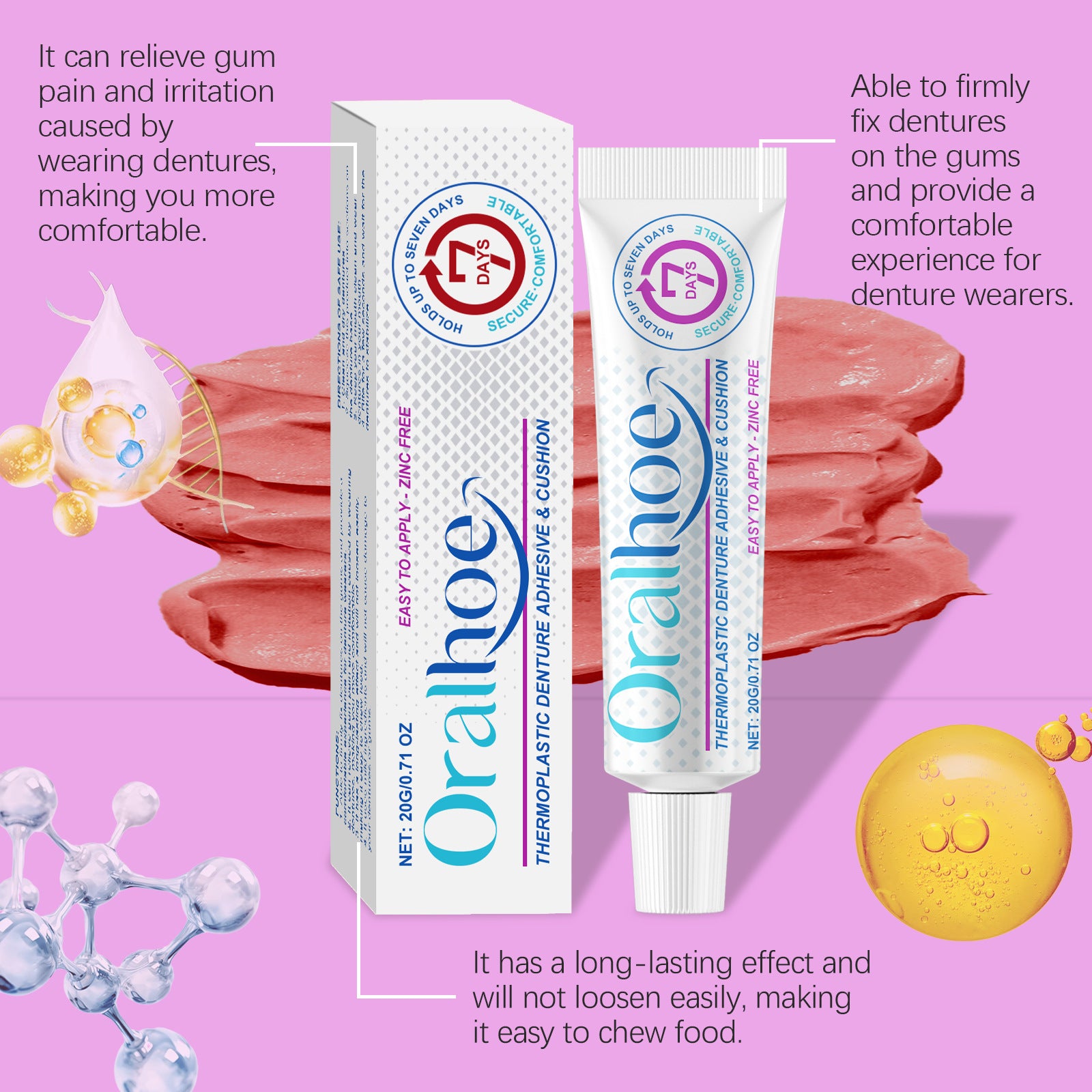 Thermoplastic Denture Adhesive Cushion Reduce Gum Pain Friction False Teeth Bonding Prosthesis Lasting Fixing Oral Care Products