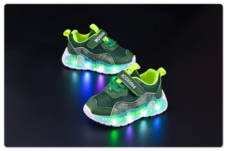 Light-Up Spring & Fall Mesh Comfortable and Lightweight Casual Light-Up Shoes for Small and Medium-Sized Children