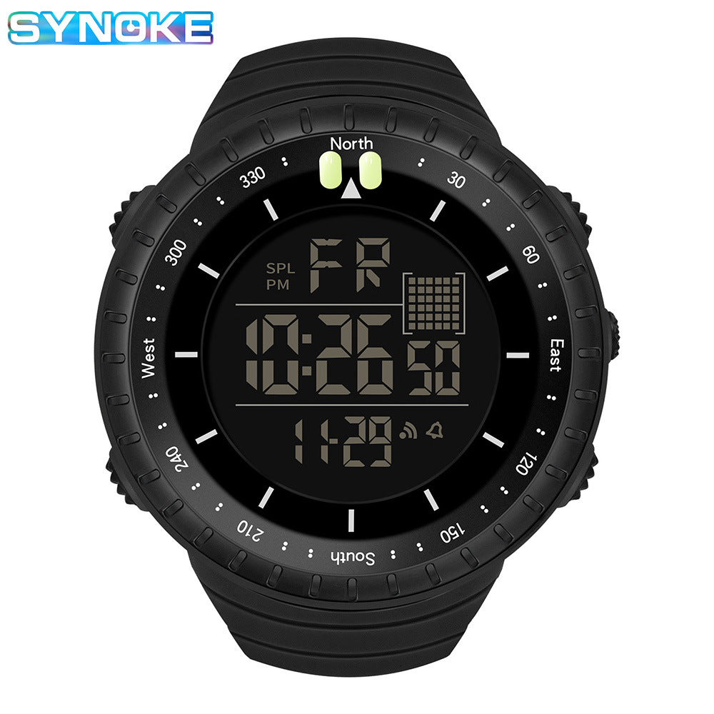 Synoke Sports Electronic Watch Outdoor Mountaineering Multi-Functional Luminous Waterproof Large Dial Fashionable Commuter Watch