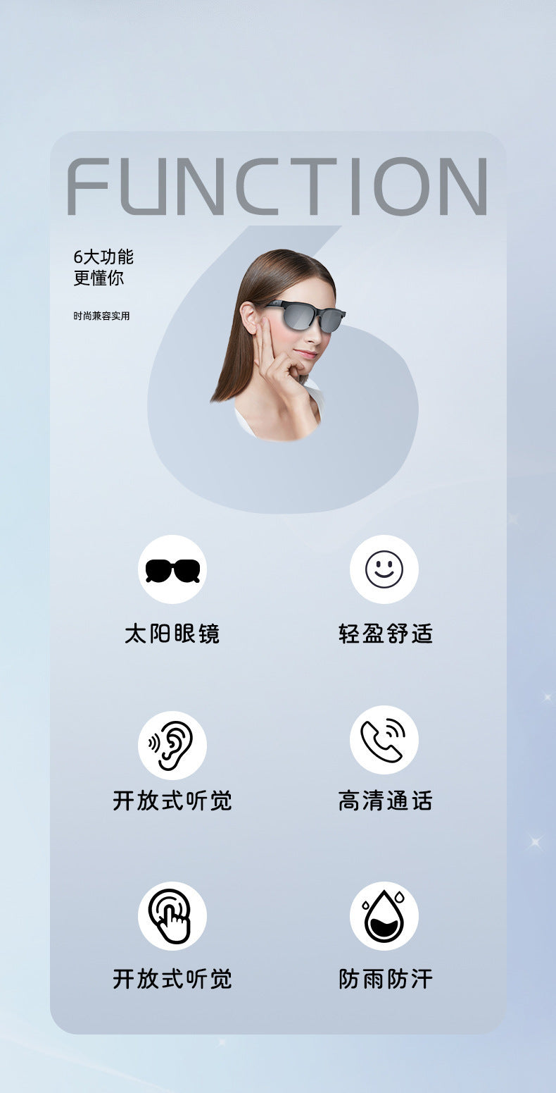Cross Border XG88PRO Wireless Bluetooth Glasses Headset 5.3 Stereo OWS Bluetooth Headset Riding Sunglasses