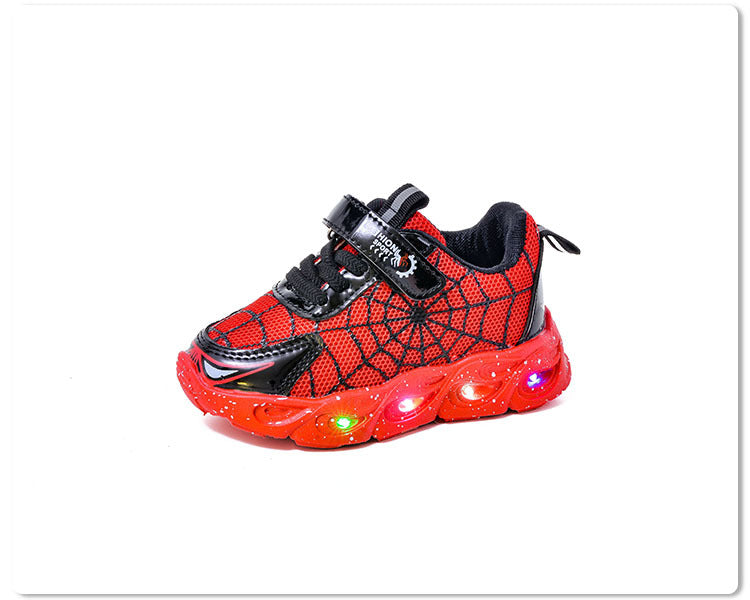 children's sneaker with lights  spring and autumn new boys mesh shoes small and medium-sized