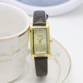Small Rectangular Thin Strap Simple Women's Leather Strap Watch Trendy Leather Strap Watch Women's Quartz Watch .