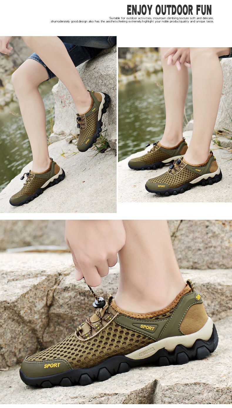 Mesh Shoes Summer Breathable Wading Shoes Men's Sports Casual Shoes Running Shoes Mesh Mountaineering Shoes Sandals Men's Shoes