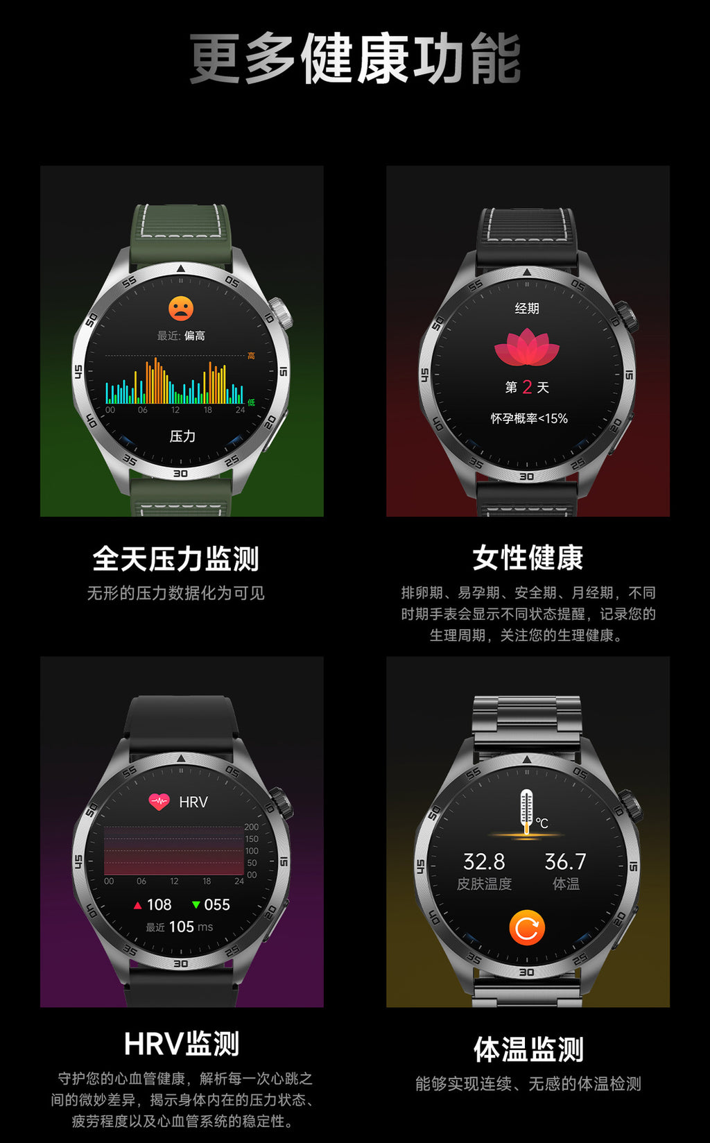 Cross-Border New Smart Watch Et485 Bluetooth Call Ecg Blood Pressure Blood Oxygen Heart Rate Blood Pressure Body Temperature