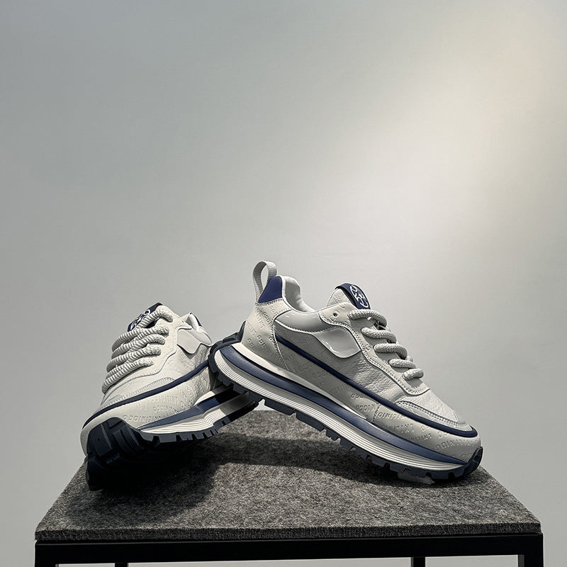 All-match Explosive Men's Shoes Dry Breathable Lightweight Casual Shoes Autumn Thick-soled High Elastic Wear-resistant Sports Soft-soled Running Shoes