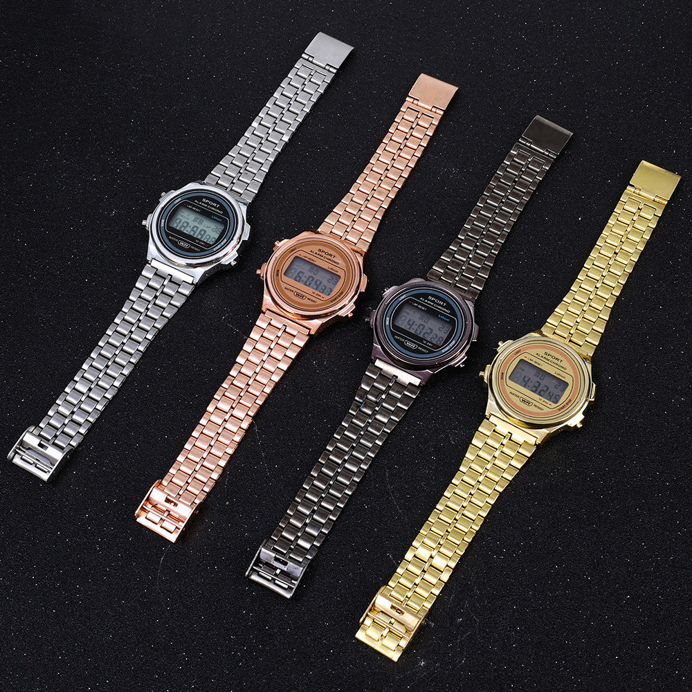ultra-thin watch WR F92W steel band A159 new round fashion watch multi-function electronic watch.🔥🔥🔥