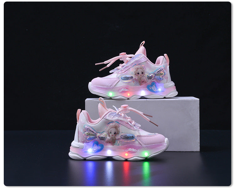 girls sneaker  spring new fashion butterfly princess shoes children running shoes in stock