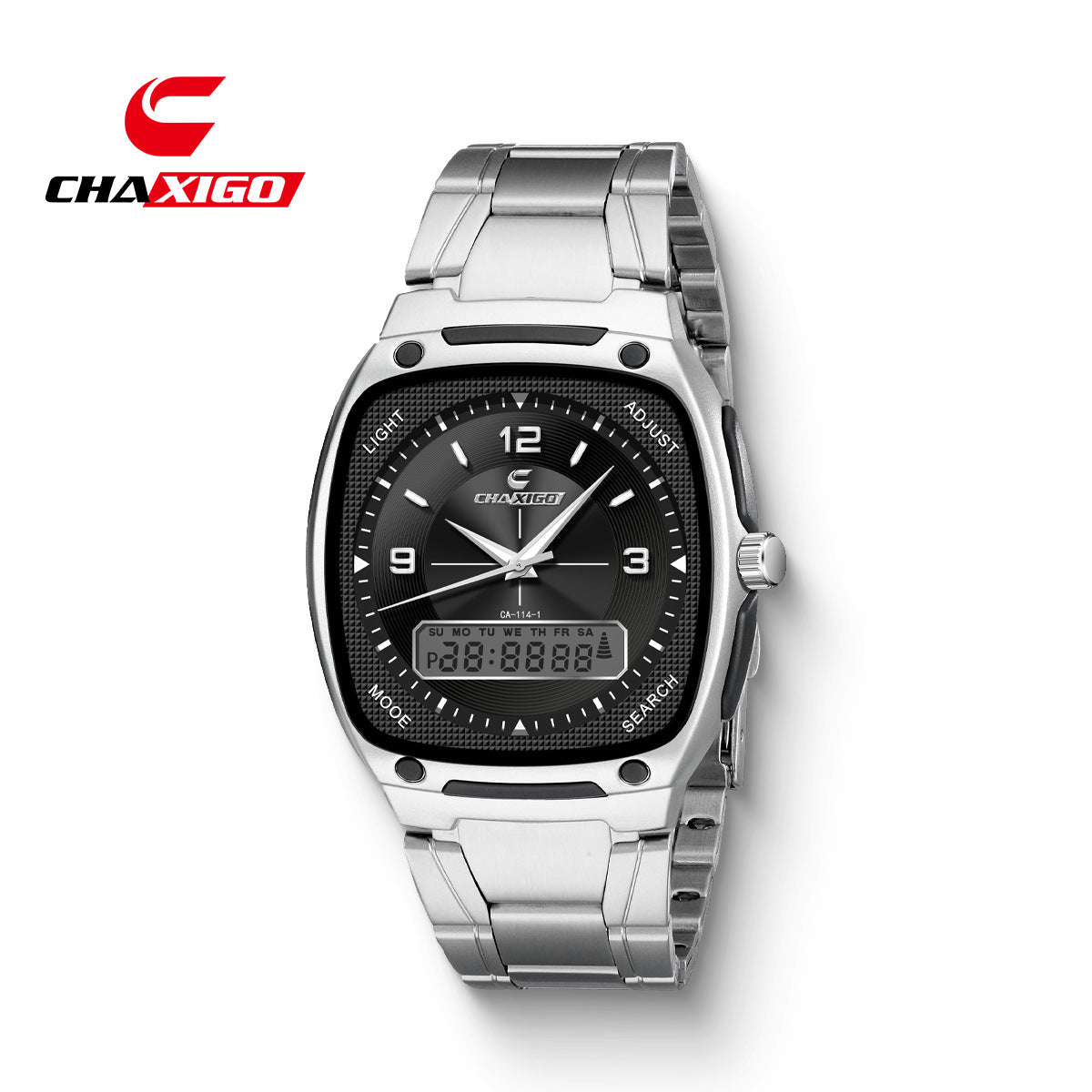 men's watch luminous waterproof alloy men's square electronic watch