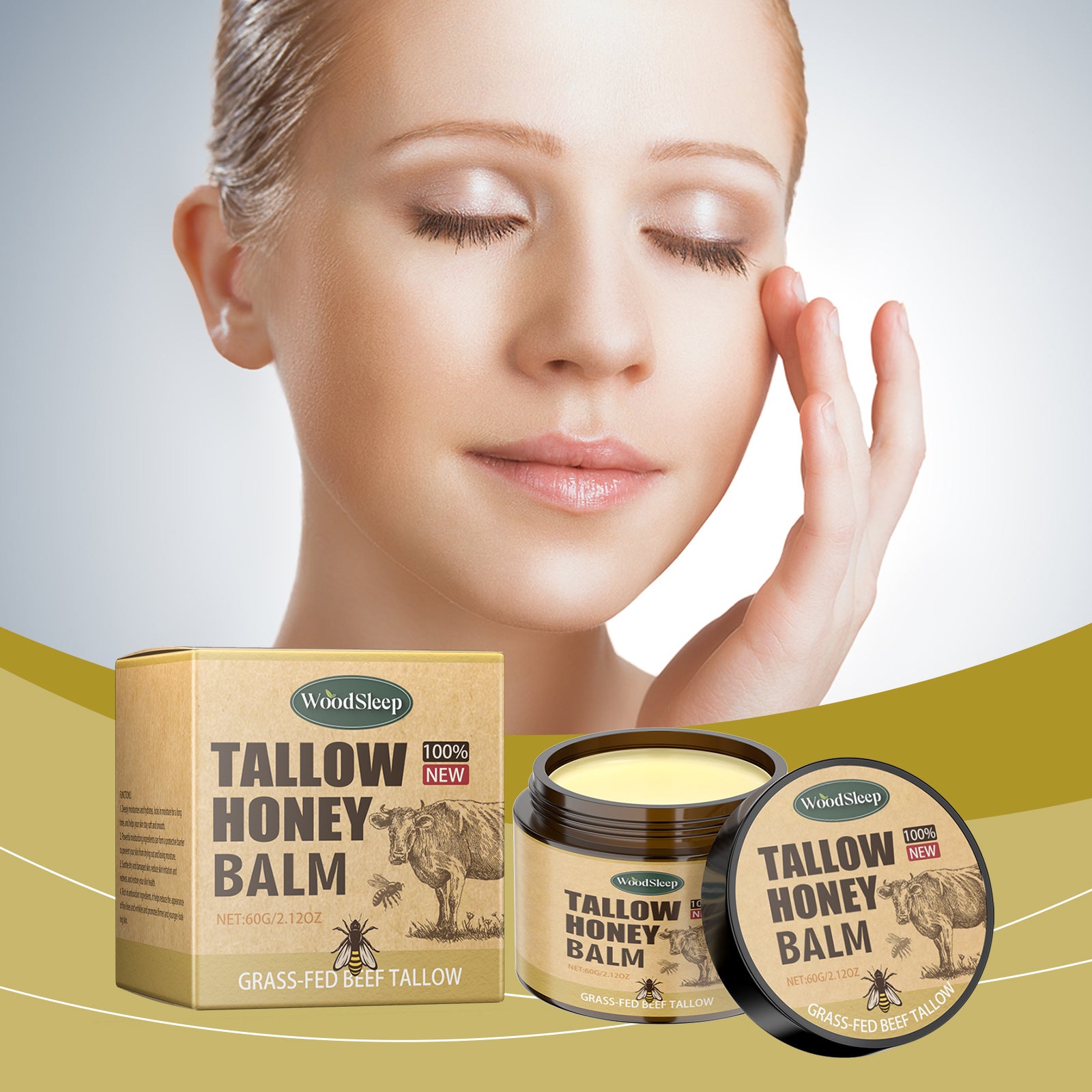 Beef Tallow Honey Moisturizer Cream Nourish Hydrating Brighten Face Body Lotion Gentle Skin Rejuvenation Balm Korean Cosmetics