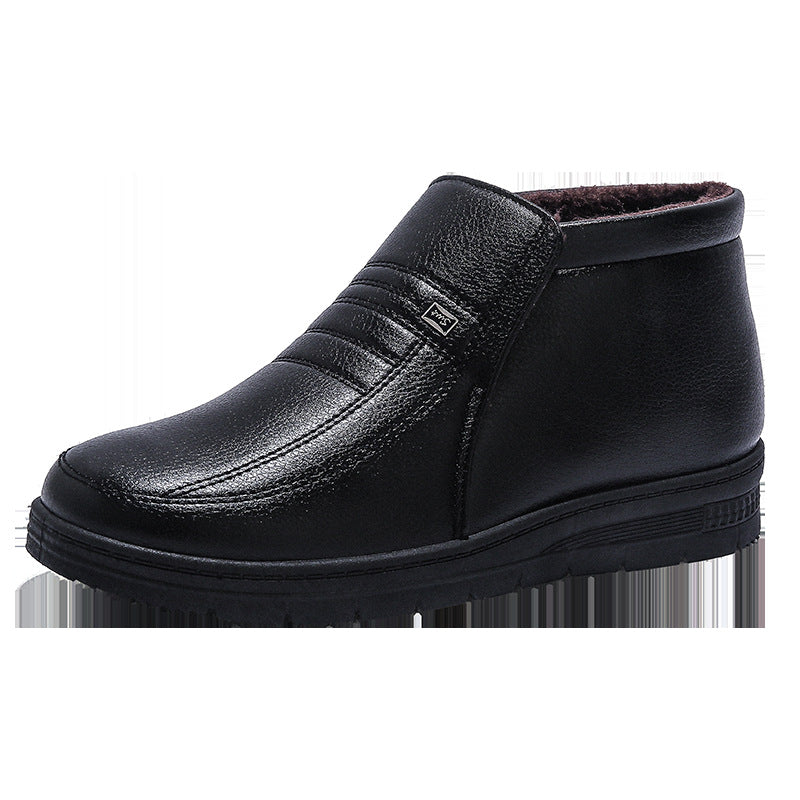 Winter Men's Dad's Cotton Shoes for Middle-Aged and Elderly People, Velvet Warm Casual Cotton Shoes, Non-Slip Footwear, Thickeneded Velvet Cotton Shoes for Men