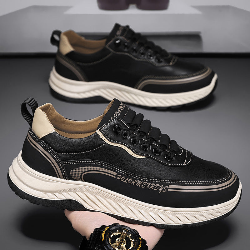 Paul Men's Shoes 2025 New Autumn and Winter Leather Work Men's Casual Shoes Lightweight Running Sports Torre Trendy Shoes