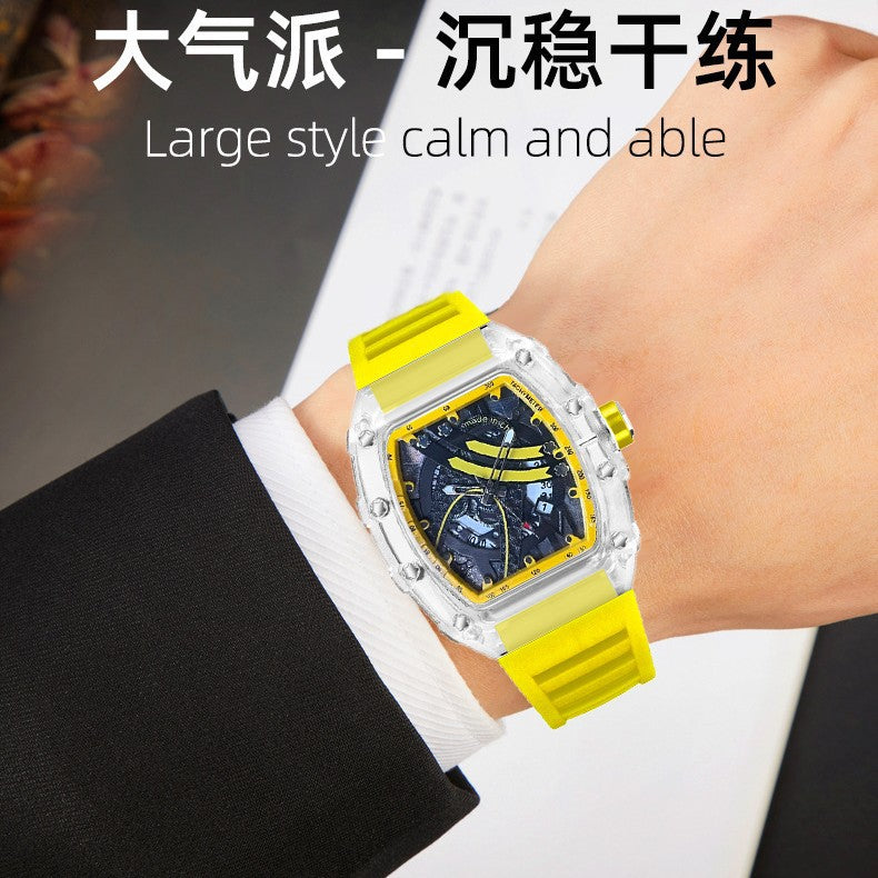 Zido's New Men's Gift Barrel-Shaped Casual Youth High-End Fashion Handsome Trendyy Watch