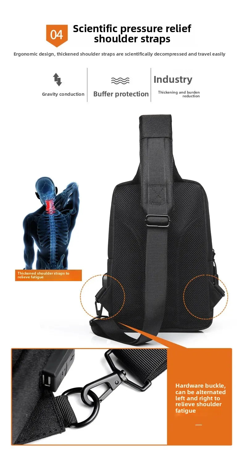 Waterproof Shoulder Bag, Crossbody Bag, Large Capacity Oxford Cloth Men's Bag Gift