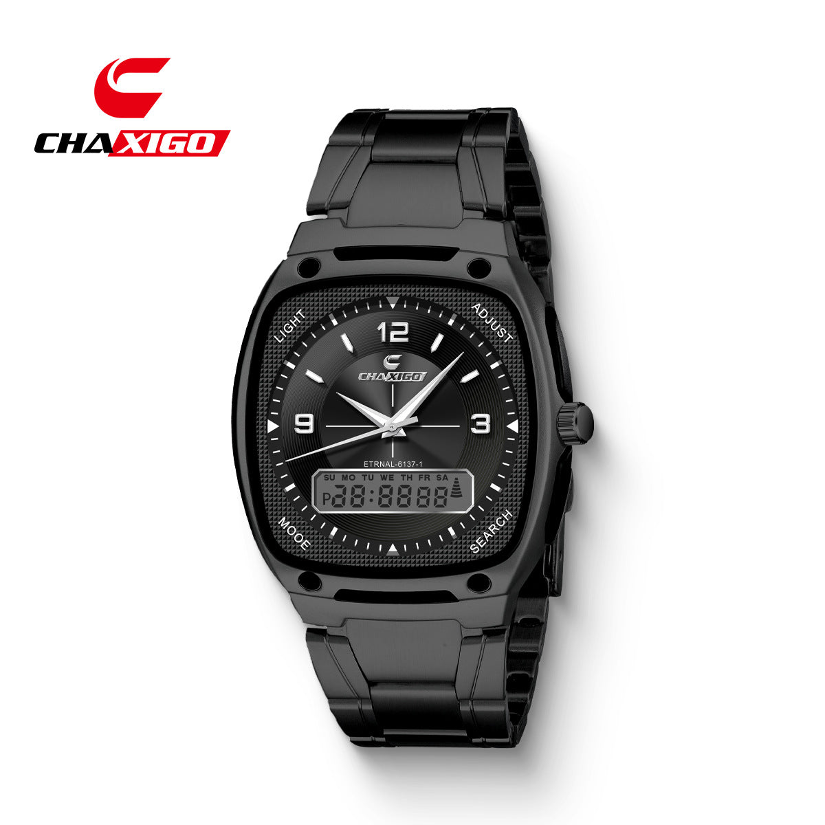 men's watch luminous waterproof alloy men's square electronic watch