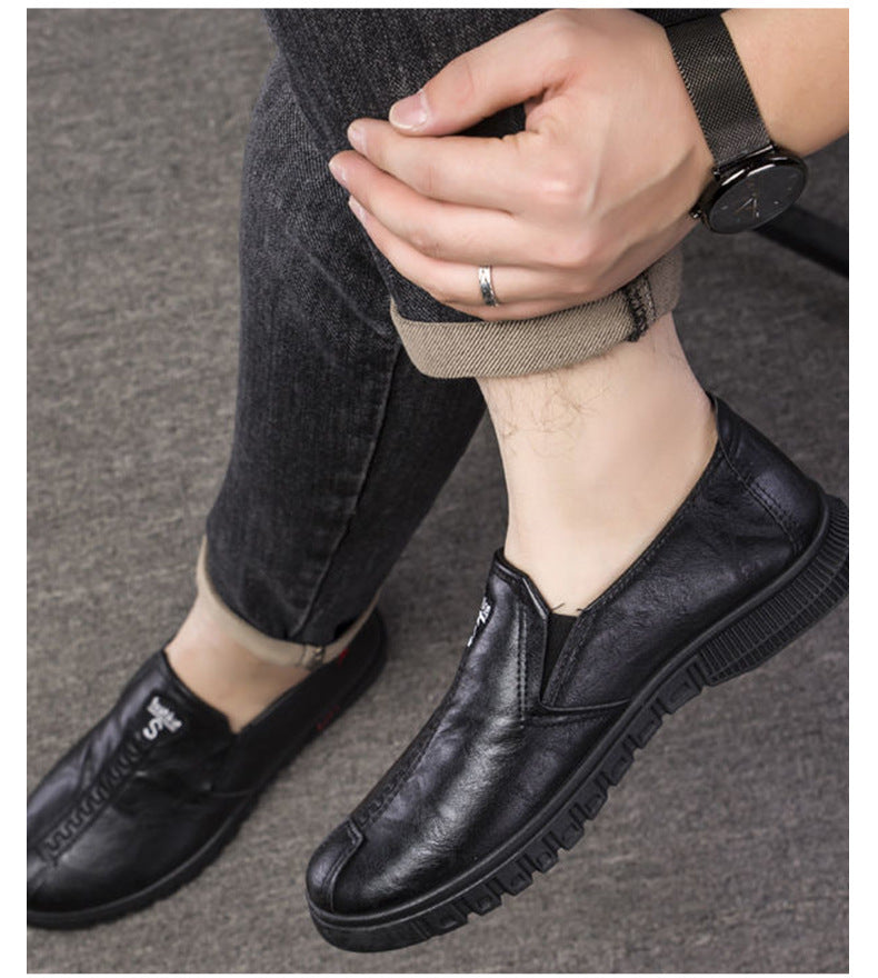Men's Shoes 2026 New Business Casual Shoes British Style Slip-On Men's Casual Korean Style Breathable Leather Shoes with a High-End Feel