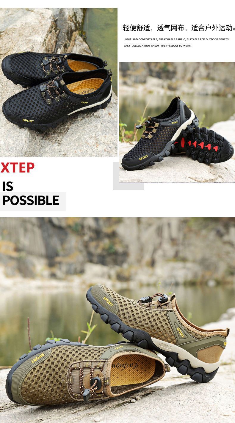 Mesh Shoes Summer Breathable Wading Shoes Men's Sports Casual Shoes Running Shoes Mesh Mountaineering Shoes Sandals Men's Shoes
