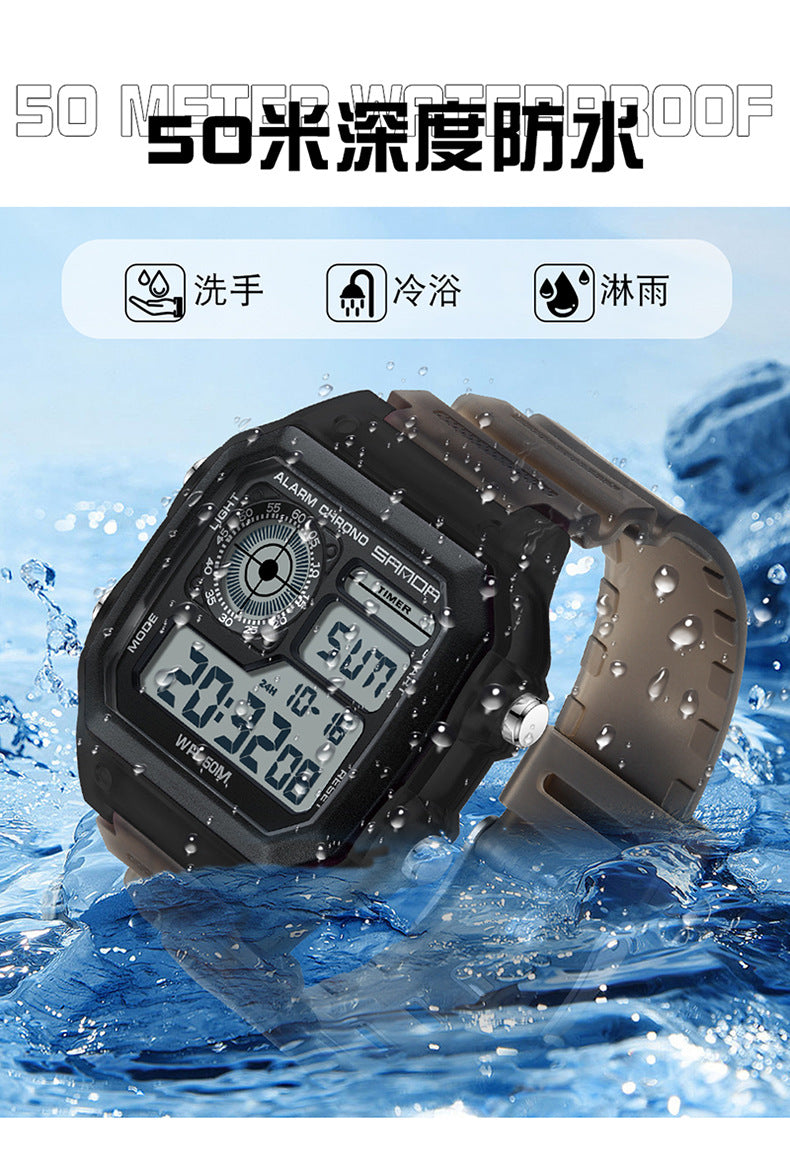 🔥🔥🔥🔥 Luminous Waterproof Alarm Watch Simple Transparent Sports Watch