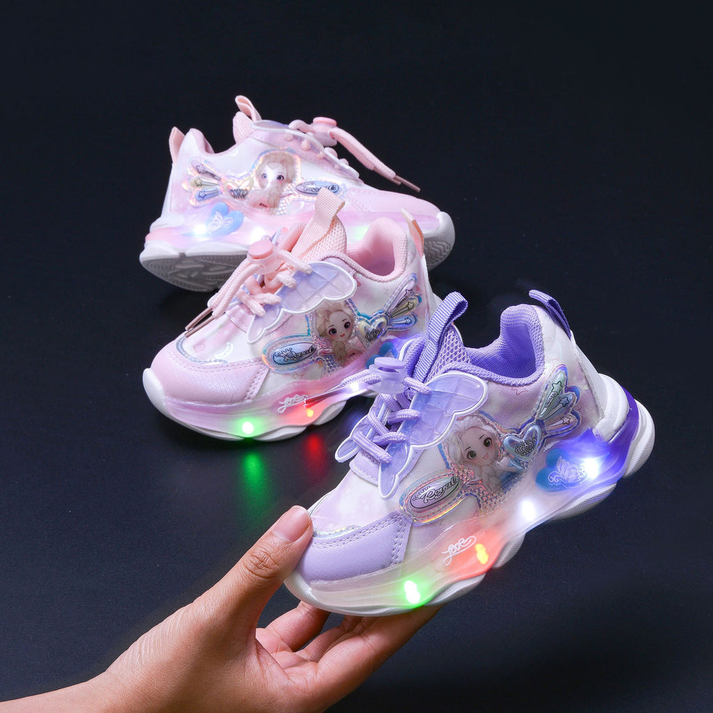 girls sneaker  spring new fashion butterfly princess shoes children running shoes in stock