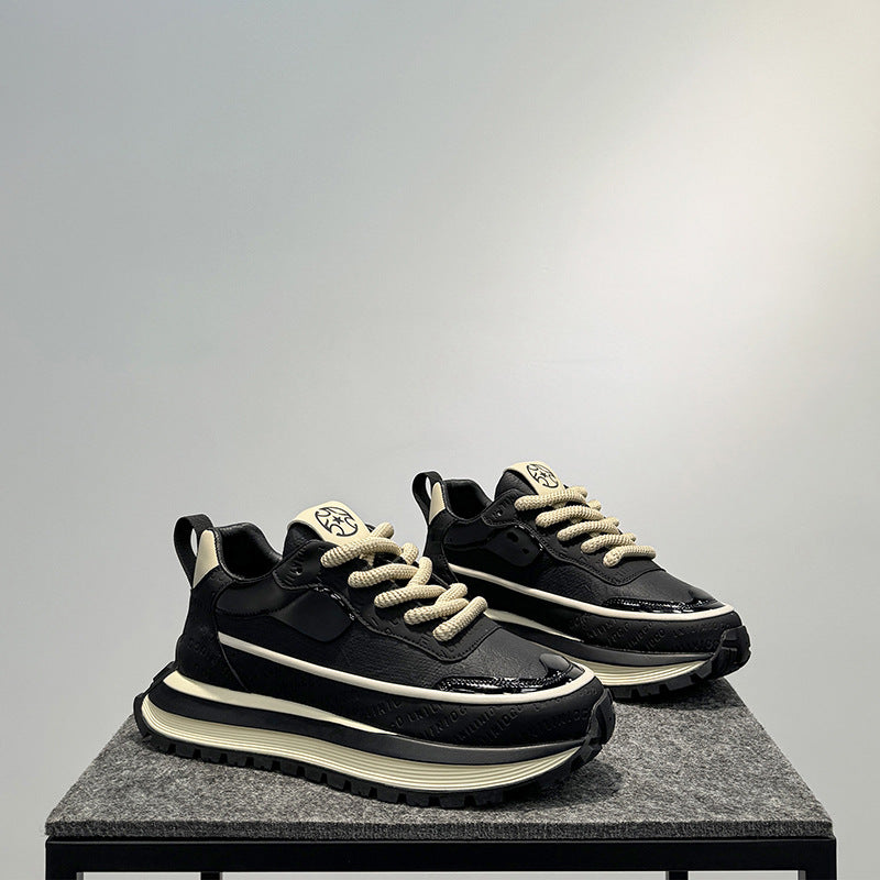 All-match Explosive Men's Shoes Dry Breathable Lightweight Casual Shoes Autumn Thick-soled High Elastic Wear-resistant Sports Soft-soled Running Shoes