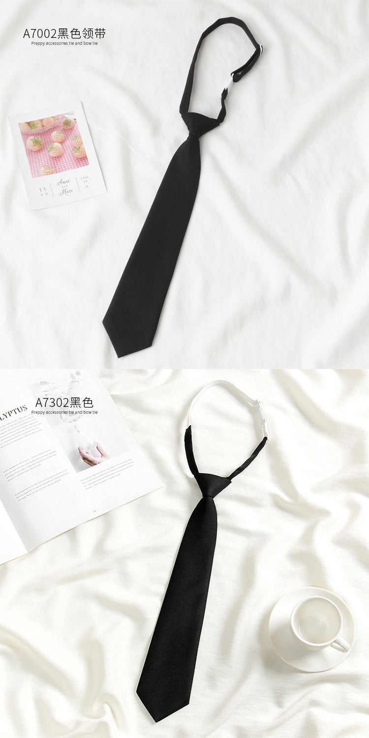 Brown Retro Tie Female Lazy Wine-Free Red Shirt Accessories All-Match Black Stripe