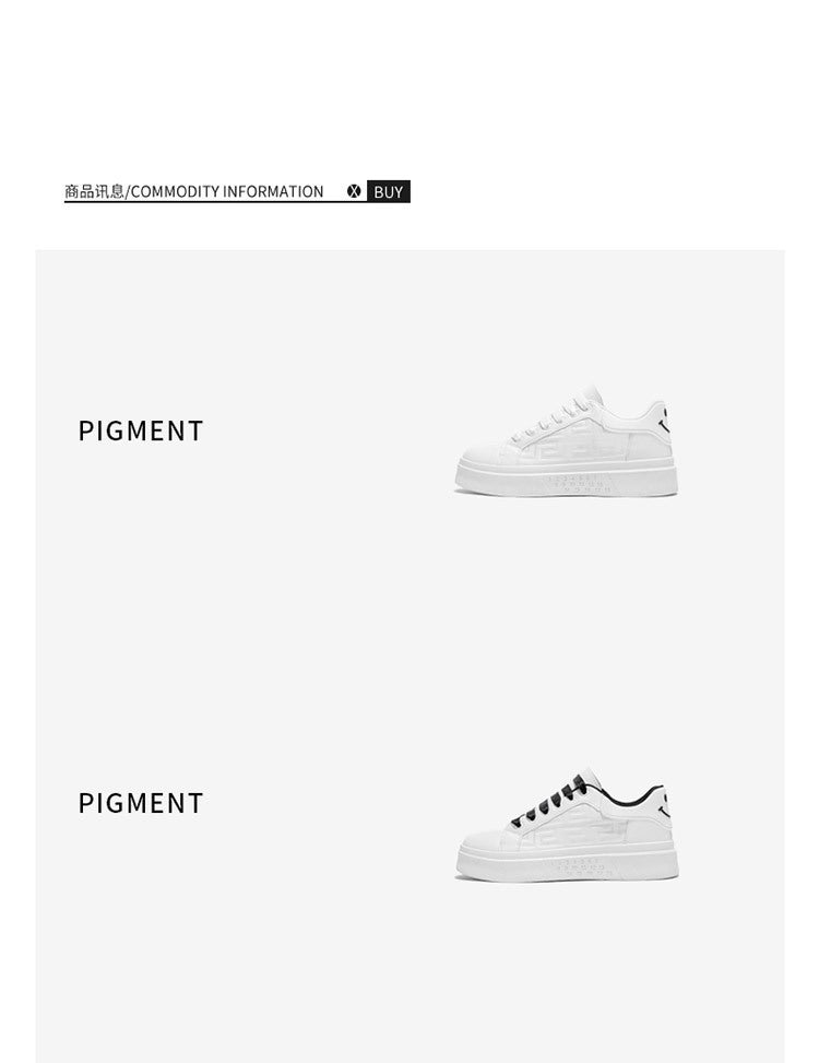 Men's Shoes New White Shoes Men's All-match Breathable Thick-soled Heightened Casual Sports Running Board Shoes Waterproof for Male Students