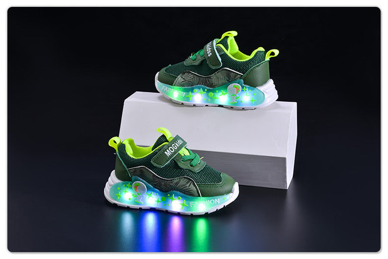 Light-Up Spring & Fall Mesh Comfortable and Lightweight Casual Light-Up Shoes for Small and Medium-Sized Children