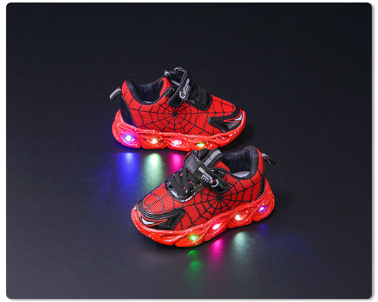 children's sneaker with lights  spring and autumn new boys mesh shoes small and medium-sized