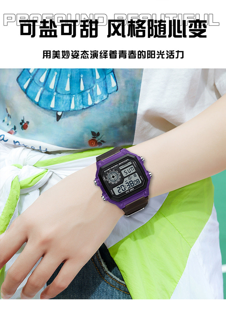 🔥🔥🔥🔥 Luminous Waterproof Alarm Watch Simple Transparent Sports Watch