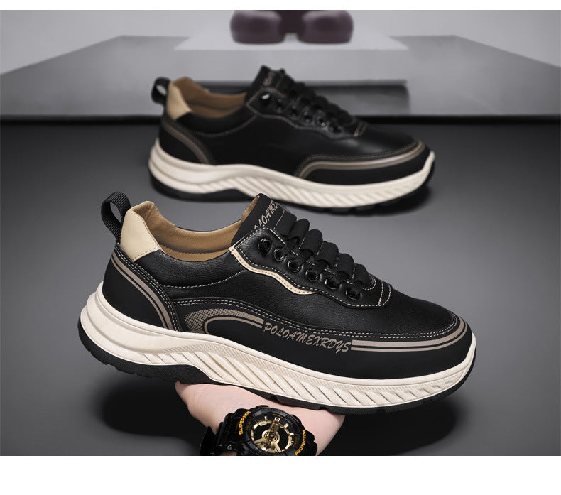 Paul Men's Shoes 2025 New Autumn and Winter Leather Work Men's Casual Shoes Lightweight Running Sports Torre Trendy Shoes