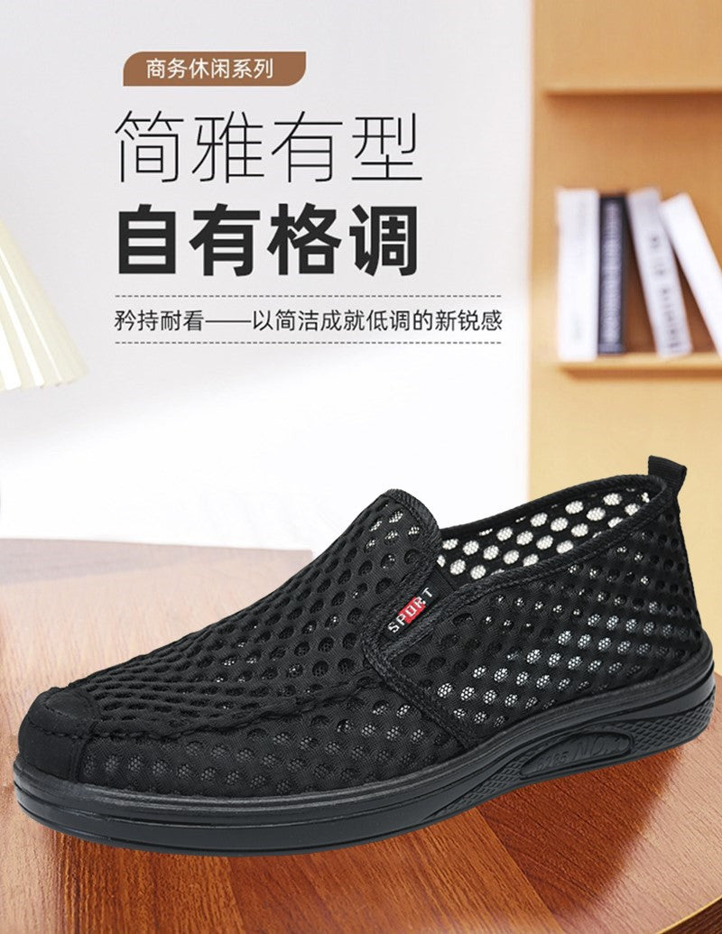 Mesh Shoes for Men, Summer, New Sandals for Men, Dad Shoes, Middle-Aged and Elderly Men's Mesh Shoes, Non-Slip, Anti-Odor, Soft Sole, Wear-Resistant Outer Wear