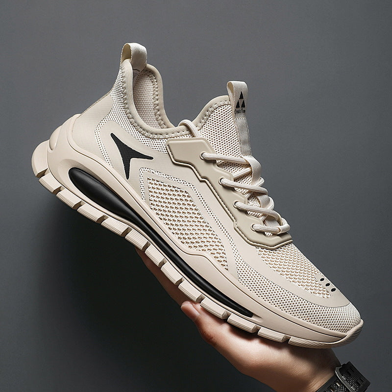 Men's Shoes 2025 New Sports Shoes Korean Style Trbottomy Easiest for Match Breathable Running Casual Shoes Plaid Thick-Soled Dad Shoes