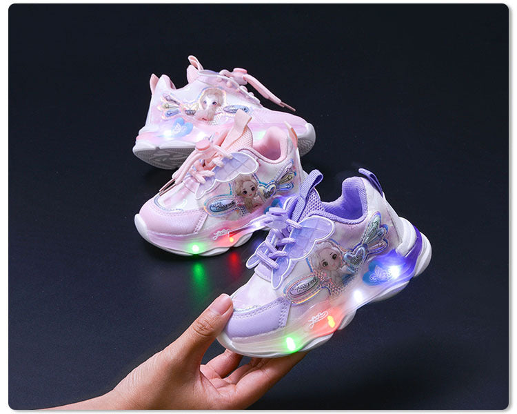 girls sneaker  spring new fashion butterfly princess shoes children running shoes in stock