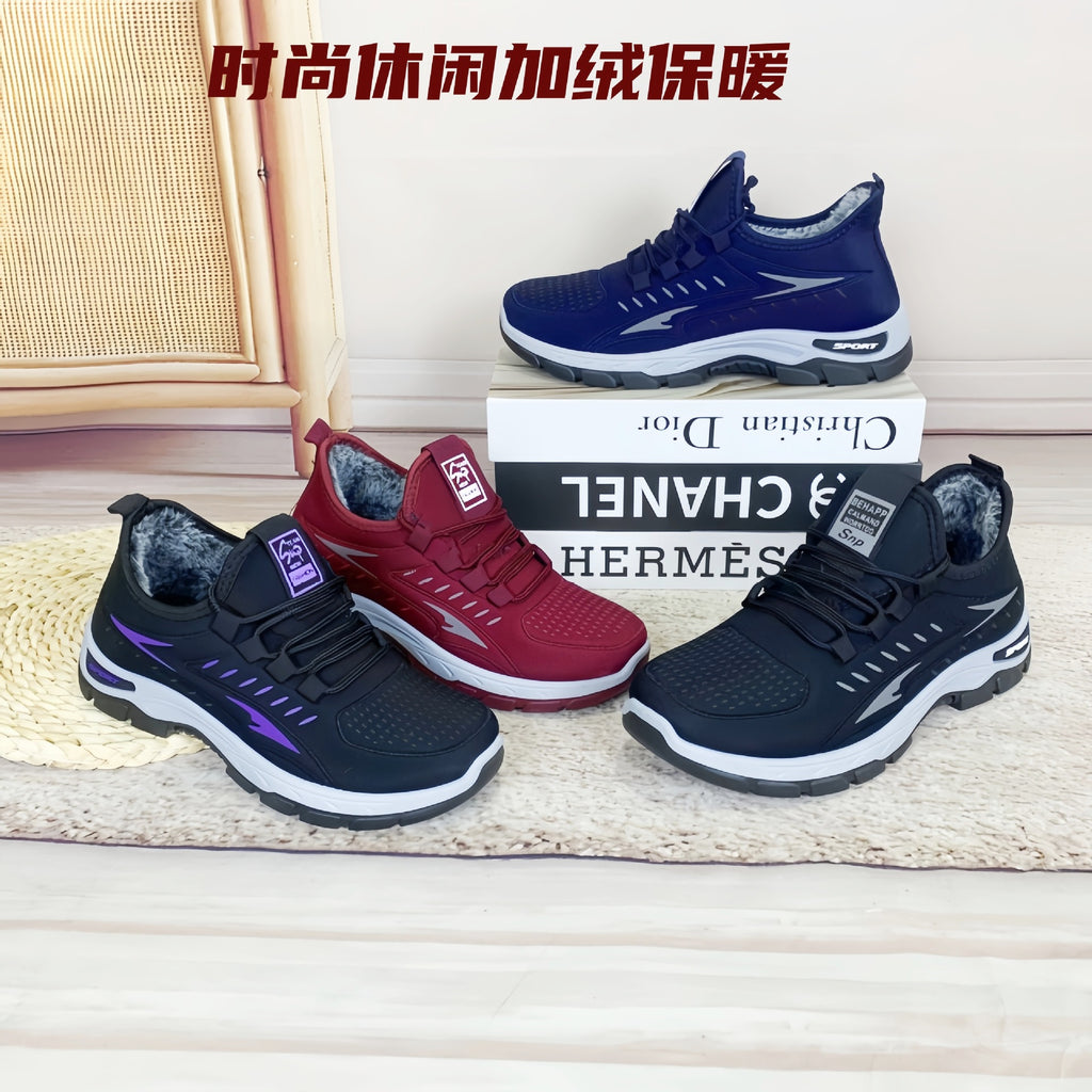 Winter New fleece-lined Men's Cotton Shoes Old Beijing Cloth Shoes Comfortable Middle-aged and Elderly Casual Dad Shoes Men's Thickened Snow Boots