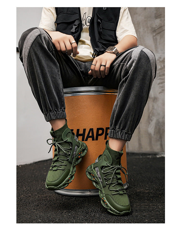 plus size Men's Shoes Spring and Autumn New Soft Sole Sports Casual Mesh Running Shoes Lightweight 46 Cross-border Shoes Men's Trendy Shoes