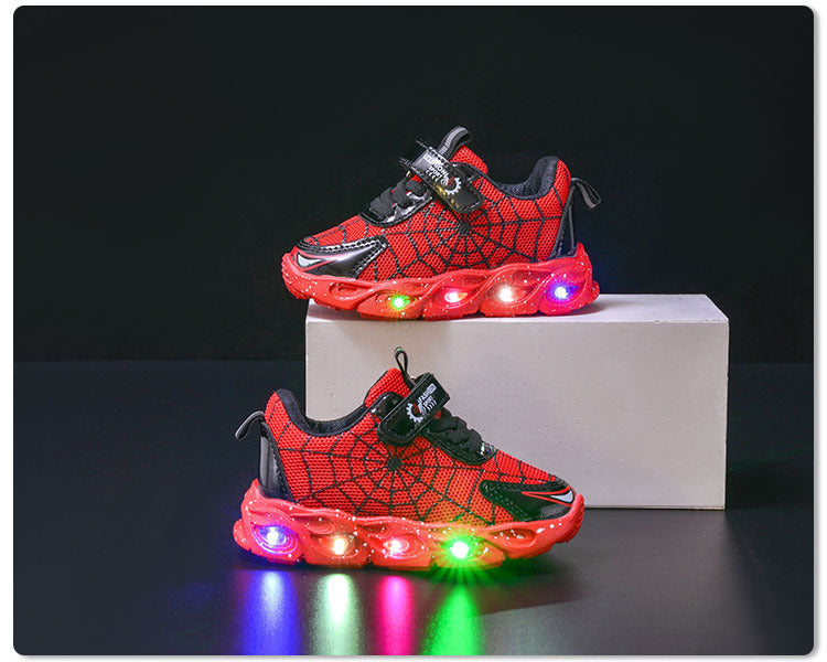 children's sneaker with lights  spring and autumn new boys mesh shoes small and medium-sized