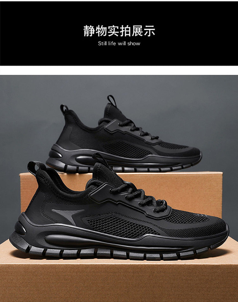 Men's Shoes 2025 New Sports Shoes Korean Style Trbottomy Easiest for Match Breathable Running Casual Shoes Plaid Thick-Soled Dad Shoes