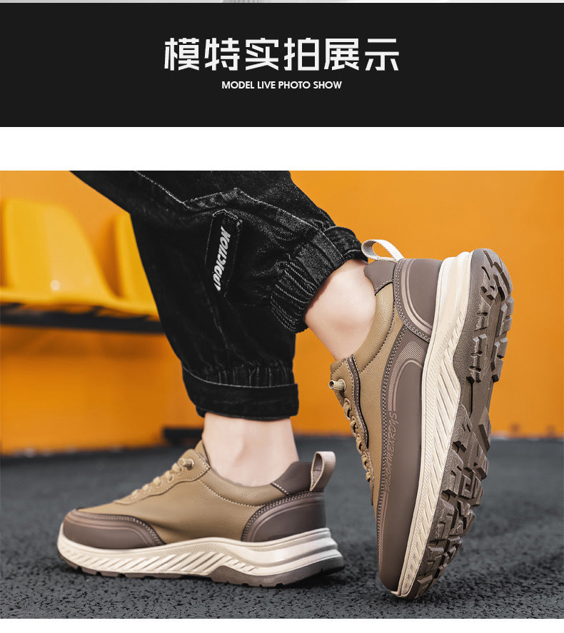 Paul Men's Shoes 2025 New Autumn and Winter Leather Work Men's Casual Shoes Lightweight Running Sports Torre Trendy Shoes