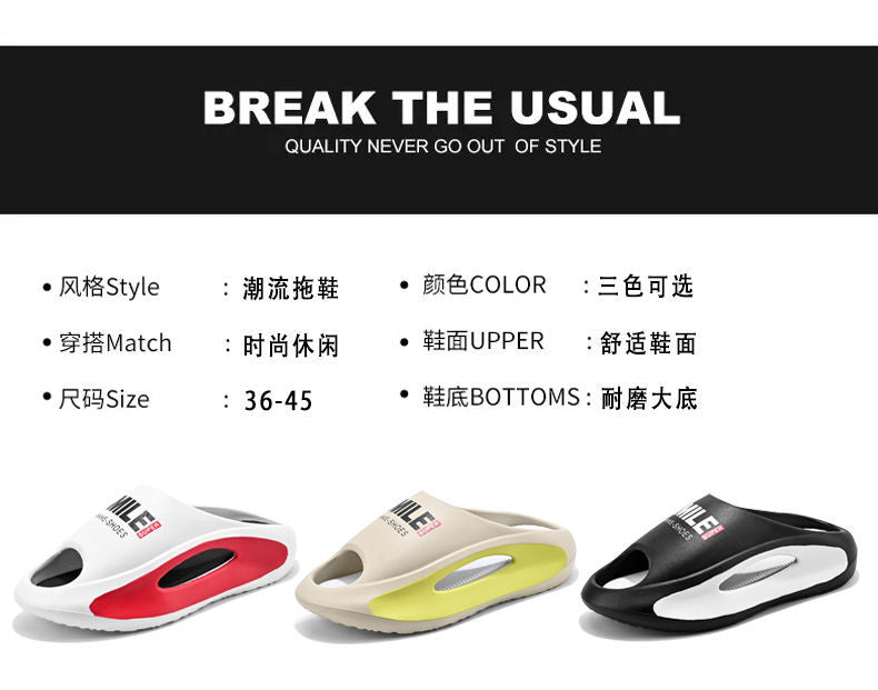 New Eva Slippers for Men, Thick-Soled, Non-Slip, Wear-Resistant Sandals  Comfortable Beach Shoes for Outdoor Wear