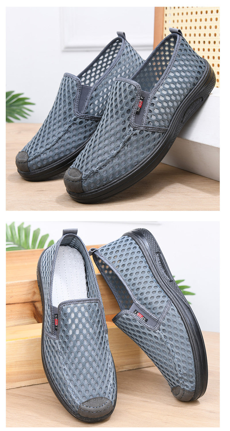 Mesh Shoes for Men, Summer, New Sandals for Men, Dad Shoes, Middle-Aged and Elderly Men's Mesh Shoes, Non-Slip, Anti-Odor, Soft Sole, Wear-Resistant Outer Wear