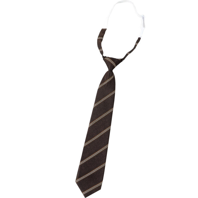 Brown Retro Tie Female Lazy Wine-Free Red Shirt Accessories All-Match Black Stripe