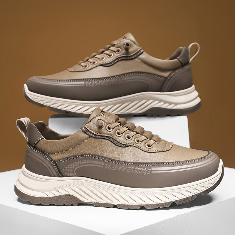 Paul Men's Shoes 2025 New Autumn and Winter Leather Work Men's Casual Shoes Lightweight Running Sports Torre Trendy Shoes