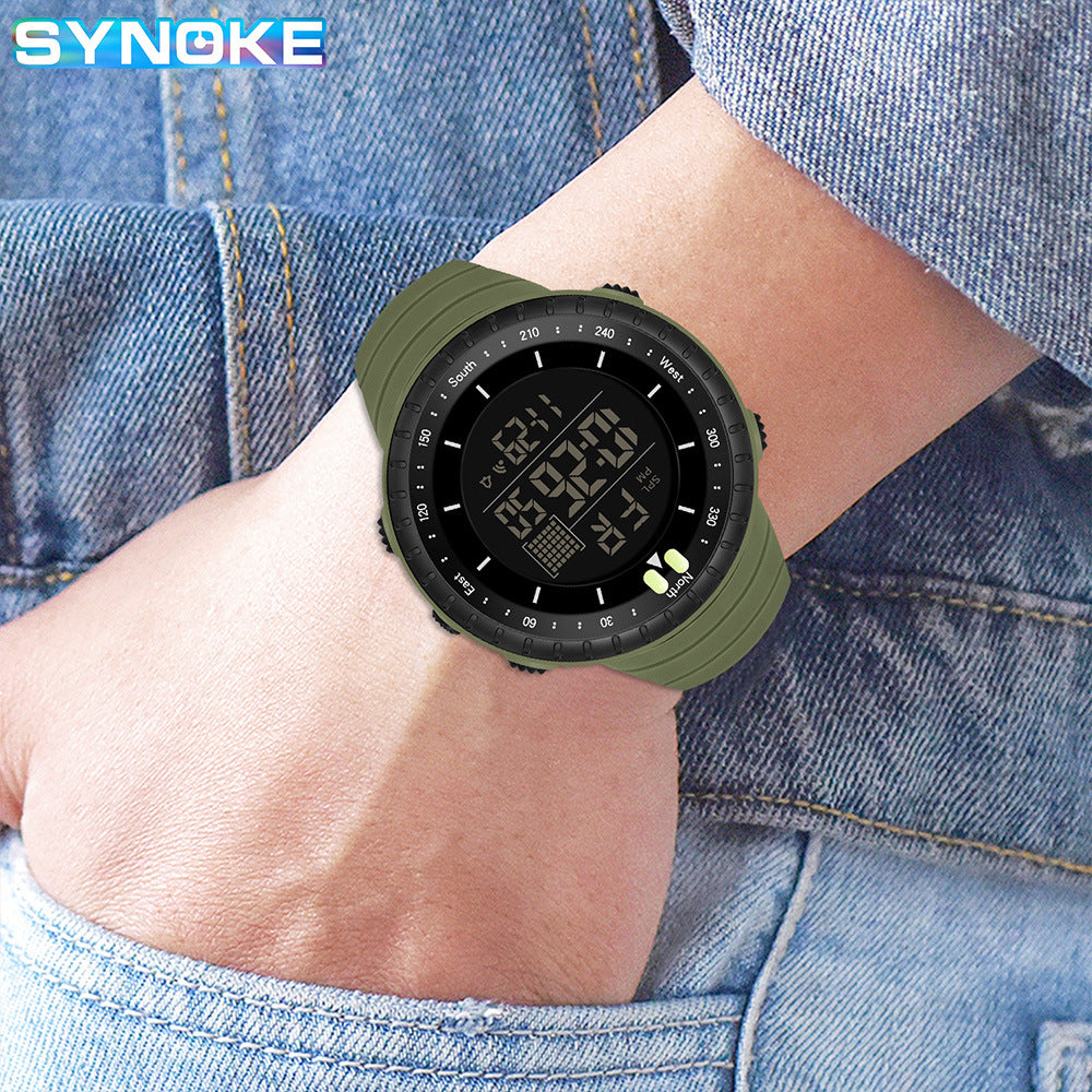 Synoke Sports Electronic Watch Outdoor Mountaineering Multi-Functional Luminous Waterproof Large Dial Fashionable Commuter Watch